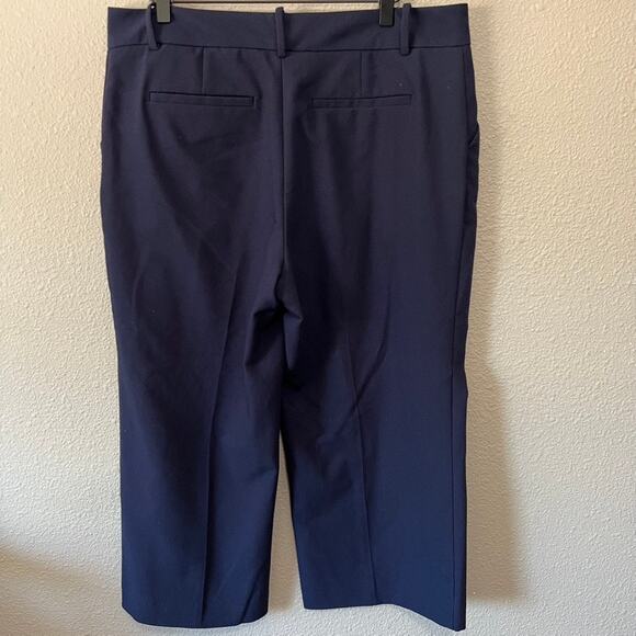 Ava & Viv Navy Wide Leg Gaucho Cropped Slacks Trouser Career Plus Size 14W - Picture 4 of 7